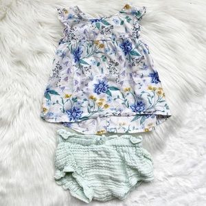•3/$12• Old Navy Floral Mint Outfit
